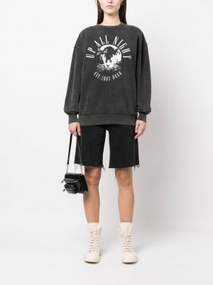Sweatshirt mit print mit rundem ausschnitt Hugo grau