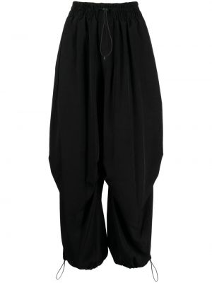 Kalhoty relaxed fit Yohji Yamamoto černé