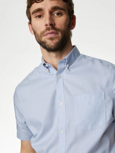 Клетчатая рубашка с карманами Marks & Spencer синяя