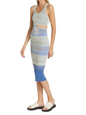 Платье миди с вырезом на талии colleen Jonathan Simkhai Cobalt space dye