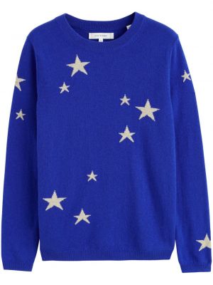 Sweter z okrągłym dekoltem w gwiazdy Chinti & Parker niebieski