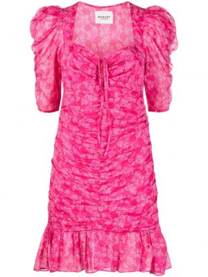 Virágos mini ruha nyomtatás Marant Etoile rózsaszín