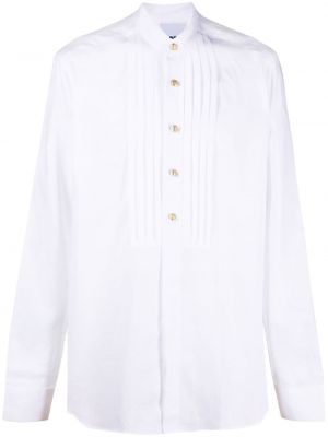 Hemd mit plisseefalten Pt Torino weiß