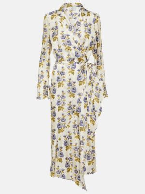 Svilena midi haljina s cvjetnim printom Etro
