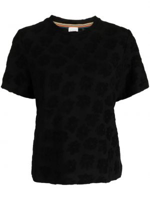 Žakárové tričko s okrúhlym výstrihom Paul Smith čierna