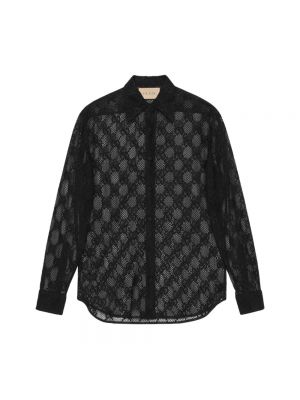 Koszula z siateczką Gucci czarna