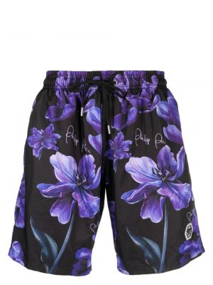 Pantaloni scurți cu model floral cu imagine Philipp Plein