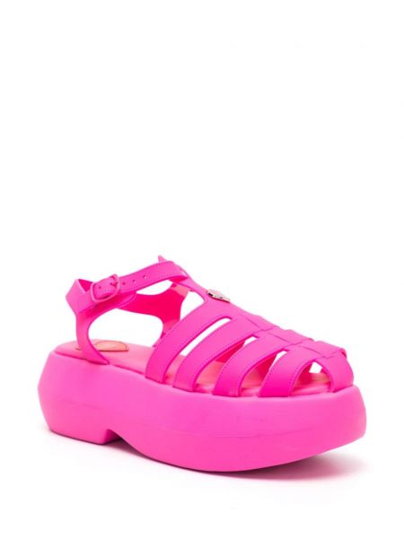 Sandalai su platforma Love Moschino rožinė