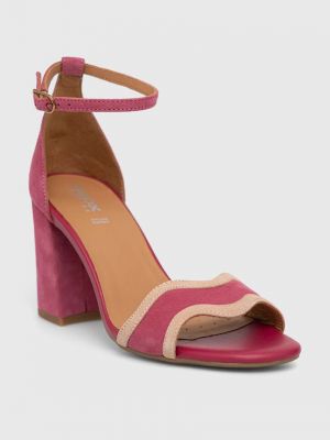 Sandale od brušene kože Geox ružičasta