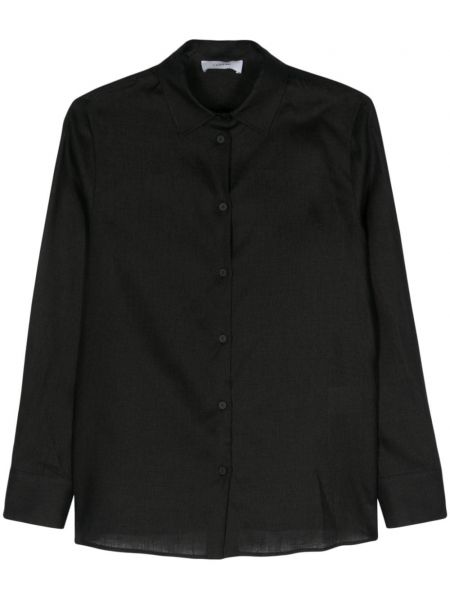 Lanena srajca Lardini črna