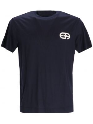 Тениска от джърси Emporio Armani синьо