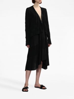 Bavlněné midi šaty bez rukávů Uma Wang černé