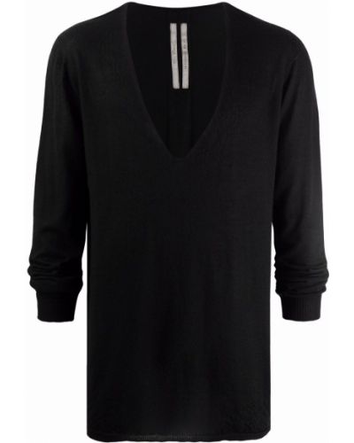 Jersey con escote v de tela jersey Rick Owens negro