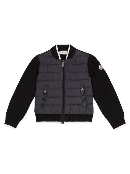 Bomull dunjakke for gutter Moncler Enfant svart