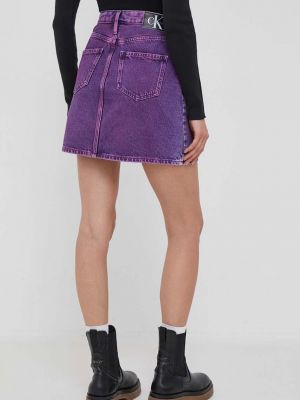 Džínová sukně Calvin Klein Jeans fialové