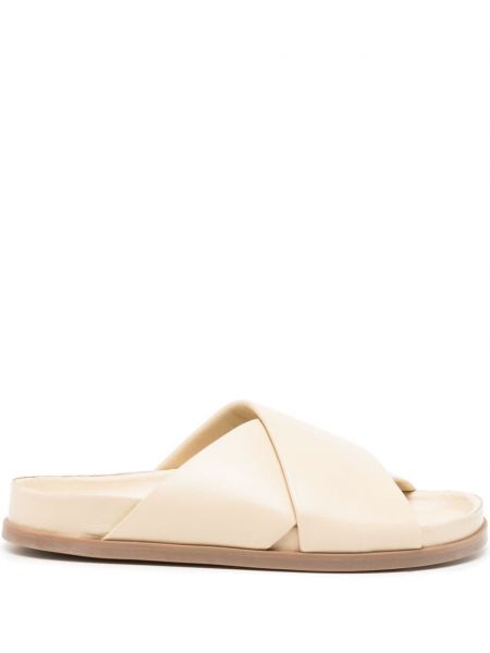 Leder riemchensandalen Mansur Gavriel beige