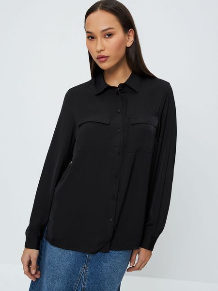 Блузка с карманами Zarina черная