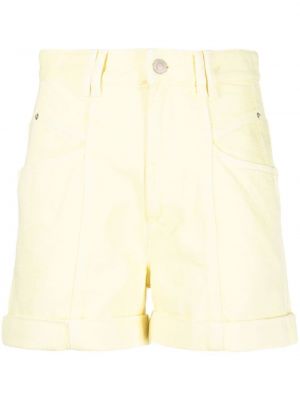 Shorts en jean taille haute Isabel Marant jaune