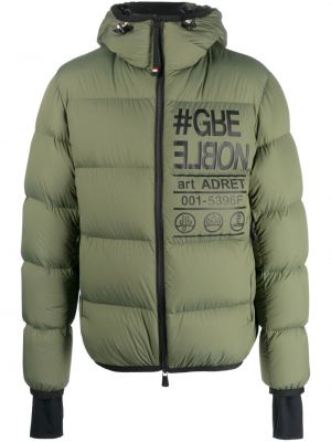 Dūnu jaka ar kapuci Moncler Grenoble zaļš