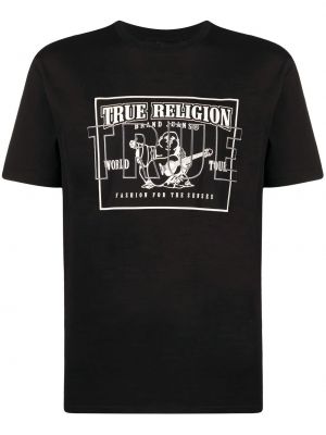Тениска с принт True Religion черно