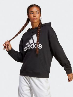 Bluză oversize cu croială lejeră Adidas negru