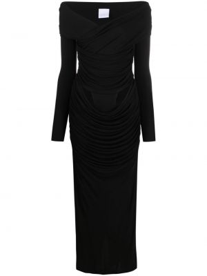 Dolga obleka z v-izrezom Paris Georgia črna