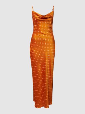 Sukienka midi w grochy Guess pomarańczowa