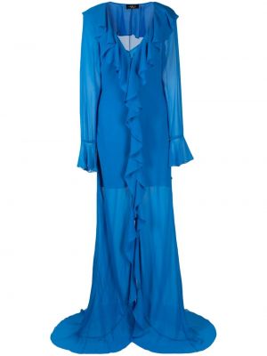Šifonové večerní šaty De La Vali modré