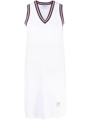 Αμάνικο φόρεμα με λαιμόκοψη v Thom Browne λευκό