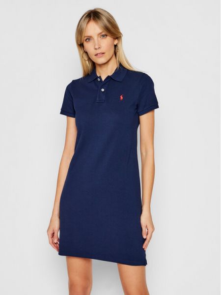 Повседневное платье-футболка Polo Ralph Lauren синее