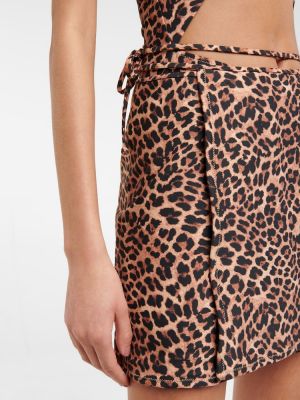 Leopardí mini sukně s potiskem Reina Olga hnědé