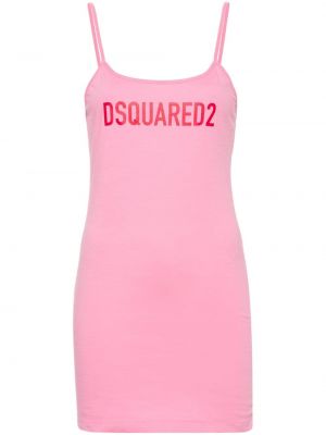 Мини рокля с принт розово Dsquared2