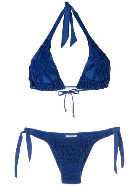 Bikini con bordado Amir Slama azul