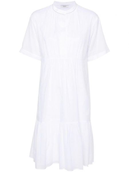 Βαμβακερή μίντι φόρεμα Peserico λευκό