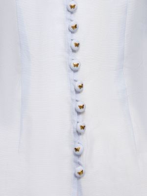 Hodvábna ľanová košeľa Zimmermann modrá