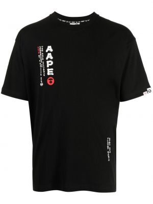 T-shirt i bomull med mönster Aape By *a Bathing Ape® svart