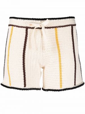 Shorts à rayures en tricot Jil Sander blanc