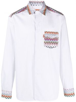 Koszula bawełniana z nadrukiem Missoni biała