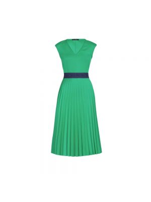 Zielona sukienka midi plisowana Carolina Herrera
