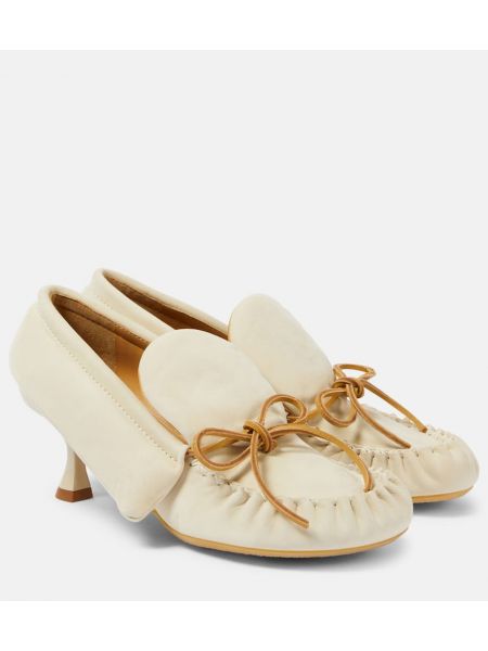 Велурени полуотворени обувки Jw Anderson бяло
