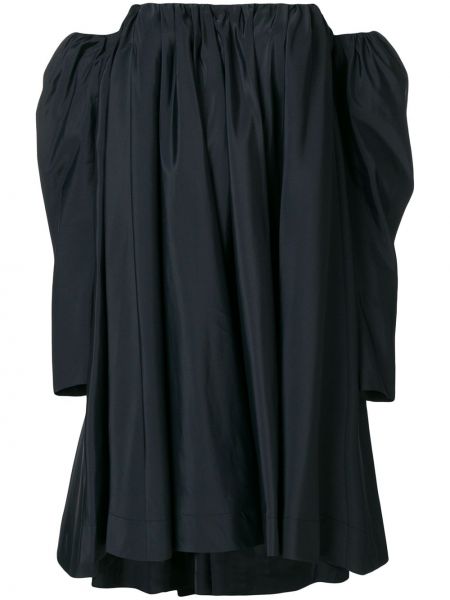 Hedvábné dlouhé šaty s dlouhými rukávy Calvin Klein 205w39nyc - černá