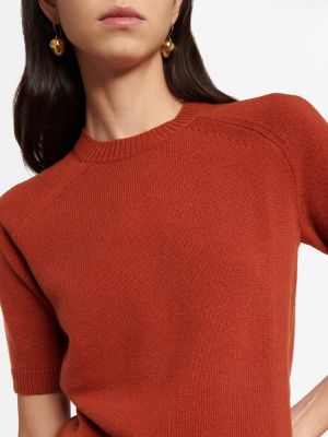 Kašmírové vlnené tričko 's Max Mara červená