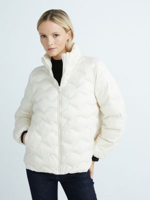 Abrigo corto acolchado Esprit Collection blanco