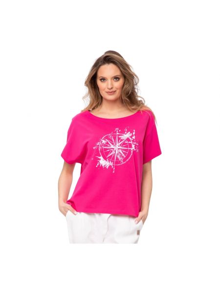 Koszulka z nadrukiem Look Made With Love różowa