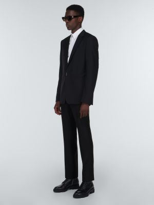 Slim fit volnena ukrojena obleka iz moherja Givenchy črna