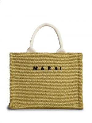 Плетени шопинг чанта бродирани Marni зелено