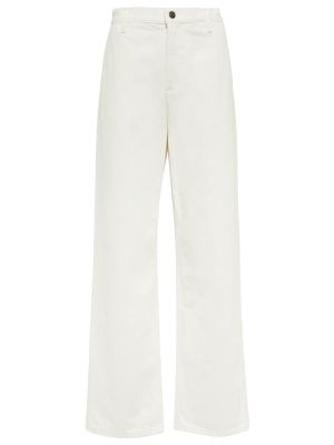 Voľné džínsy s rovným strihom s vysokým pásom The Row biela
