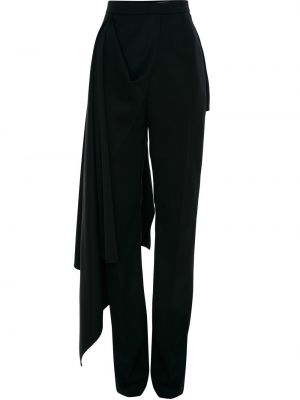 Drapované slim fit kalhoty Alexander Mcqueen černé