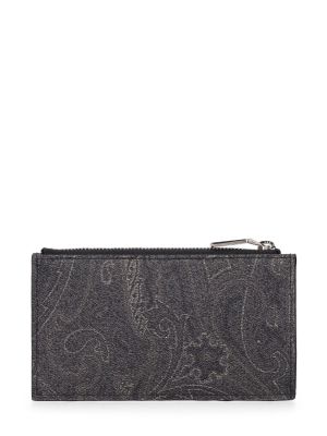 Bombažna denarnica s potiskom s paisley potiskom Etro črna