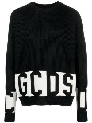 Пуловер с кръгло деколте Gcds черно